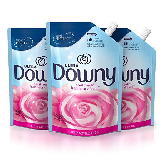 Paquete de 3 bolsas suavizantes de telas ultralíquidas Downy de 48 oz (fresco de abril)