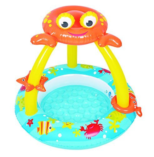 Canopy toddler pool with 2 inflatable toy accessories