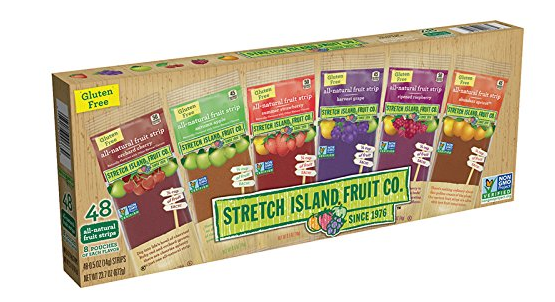 Paquete de 48 paquetes variados de cuero de frutas Stretch Island