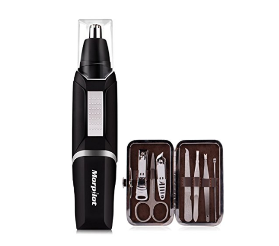 Nose hair trimmer with manicure set