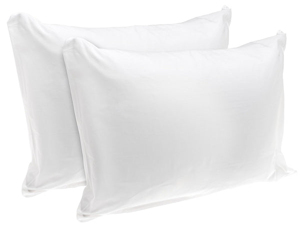 Set of 2 100% Cotton Zippered Pillow Protectors