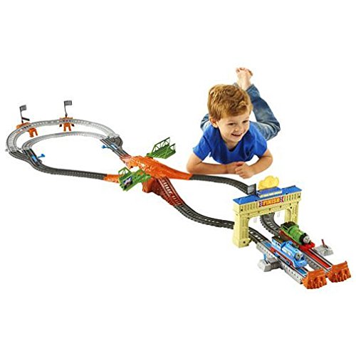 Thomas y sus amigos Fisher-Price TrackMaster, juego de carreras ferroviarias de Thomas y Percy