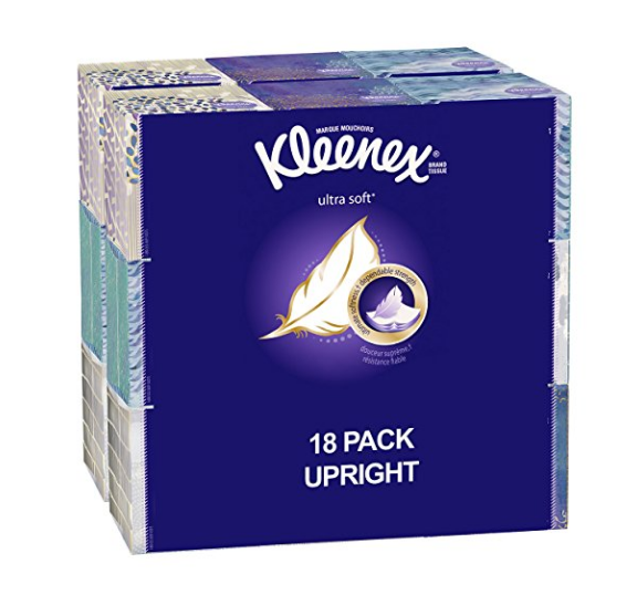 18 cube boxes of Kleenex tissues