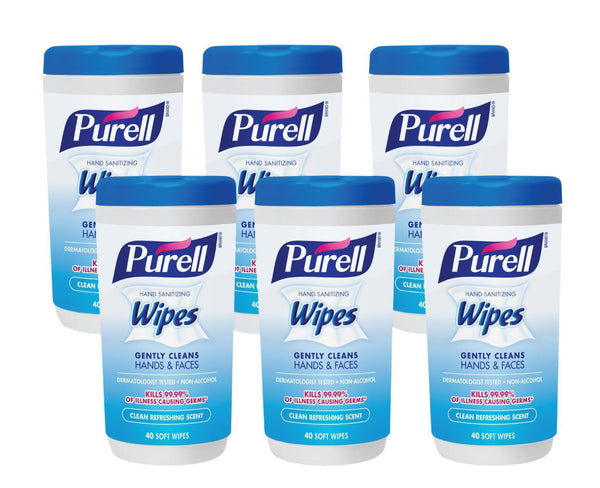 Pack of 6 Purell Hand Sanitizing Wipes, 240 count