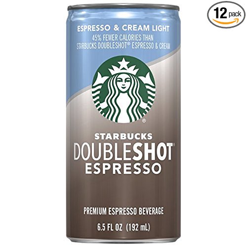 Starbucks Doubleshot, espresso + crema ligera, 6.5 onzas, paquete de 12