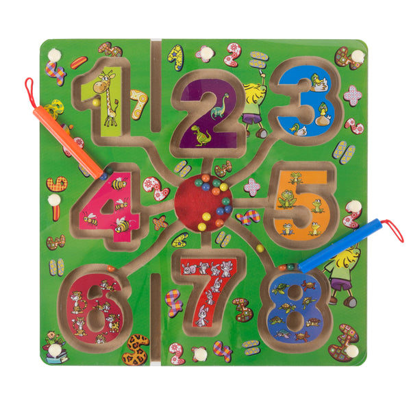 Wooden Number Maze-Colorful Zoo Animal Toy