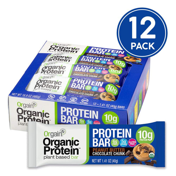 12 Orgain Organic Plant Based Protein Bars (3 Flavors)