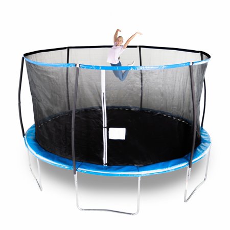 Bounce Pro 14-Foot Trampoline, with Enclosure, Blue