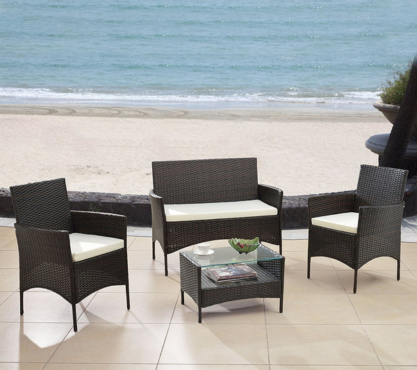 4 piece wicker patio set