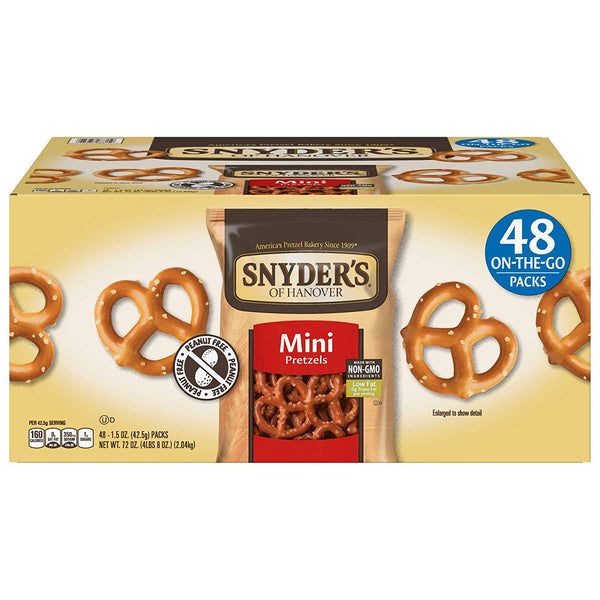 48 bolsas de mini pretzels Snyder's of Hanover (OU-D)