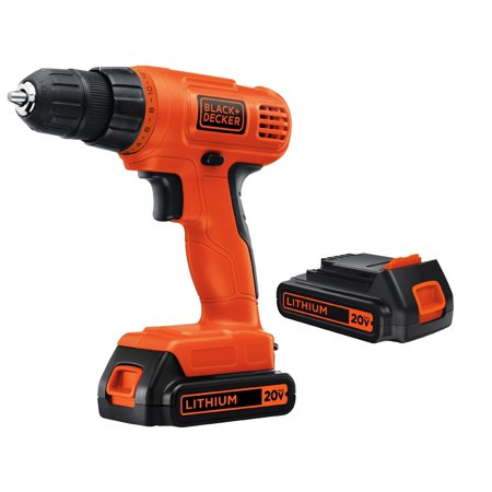 BLACK+DECKER 20-Volt MAX Lithium Ion Cordless Drill with 2 Batteries