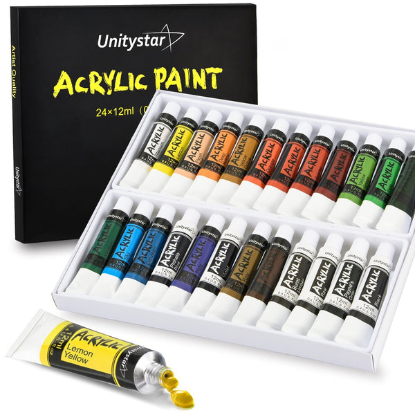 24 Vibrant Colors & Rich Pigments Acrylic Paint Set