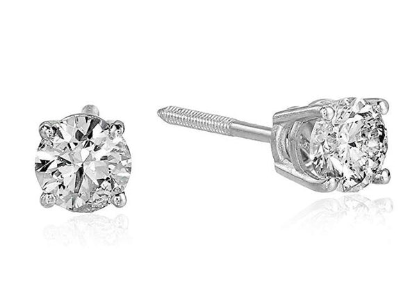 1/2 cttw Diamond Stud Earrings 14K White Gold