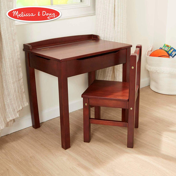 Melissa & Doug Child’s Lift-Top Desk & Chair (Espresso)