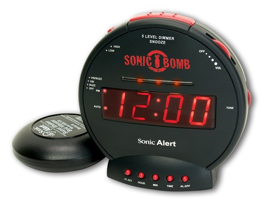 Sonic Alert Bomb Loud Dual Alarm Clock with Bed Shaker