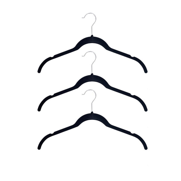 50 Black Velvet Non Slip Skirt Hangers