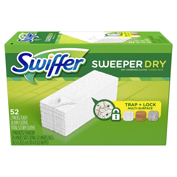 Recambios de almohadillas de barrido en seco Swiffer Sweeper de 52 unidades