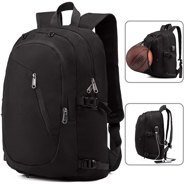 Backpack with Basketball Holder and USB Charging Port