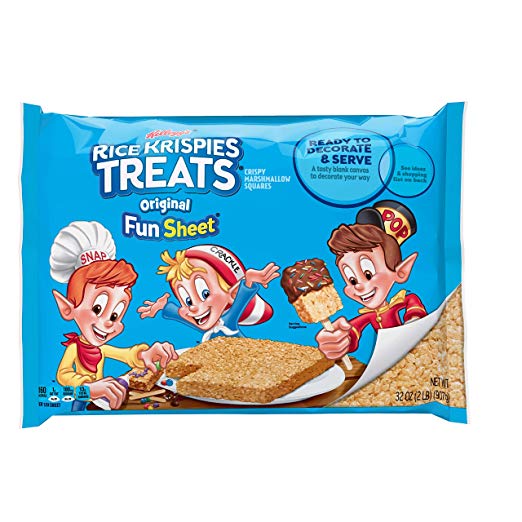 Cuadrados de golosinas Rice Krispies de Kellogg's de 32 oz (hoja divertida)