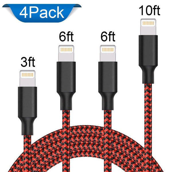 Pack de 4 cables Lightning trenzados