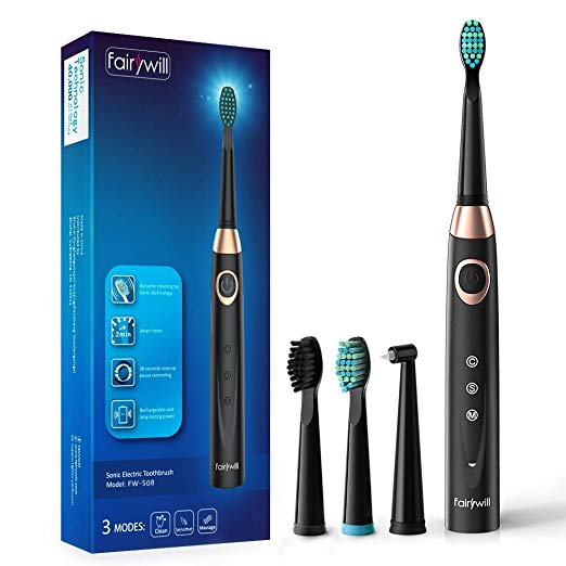 Sonic Electric Toothbrush With 4 Replacement Heads