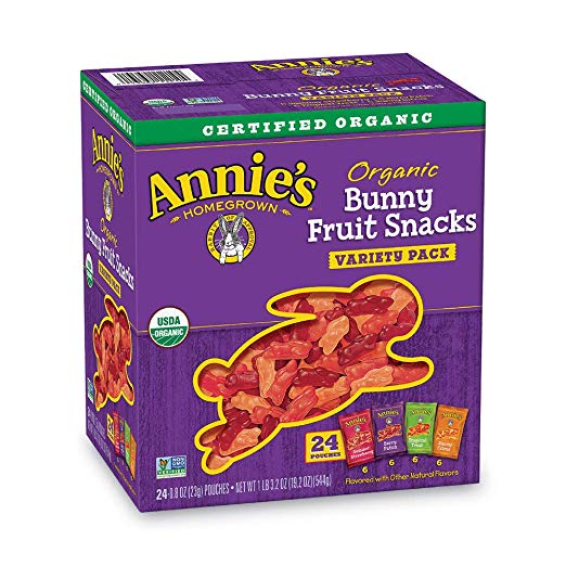 24-Pack 0.8oz. Annie's Organic Bunny Fruit Snacks (Variety Pack)