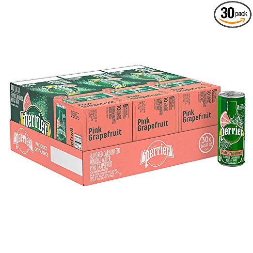 30-Pack 8.45oz Perrier Flavored Carbonated Mineral Water (Pink Grapefruit)