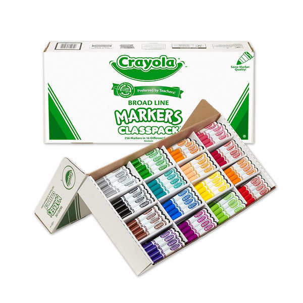 Marcadores Crayola Broad Line a granel, paquete de 256 unidades