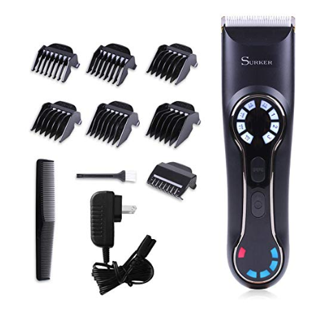 Kit de corte de pelo y recortador de barba recargable con pantalla LED