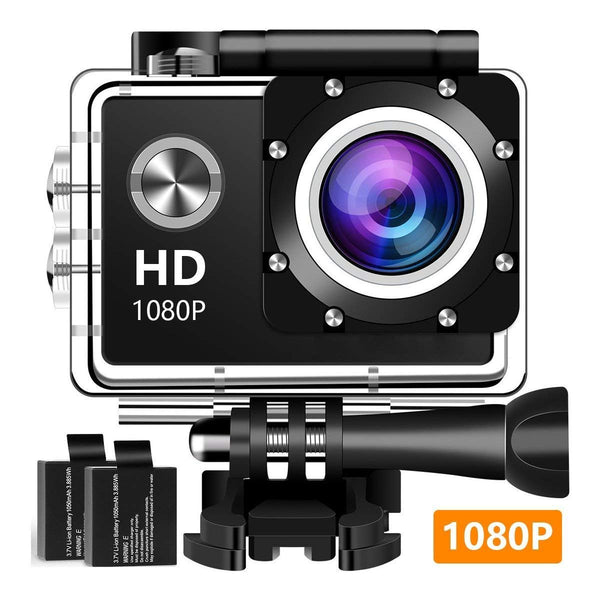 1080P Full HD Waterproof Underwater Camera With 2 Batteries And Accessories