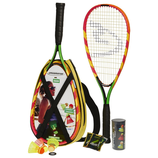 Speed ​​Badminton / Crossminton Starter Set con 2 raquetas, 3 Speeder, Speedlights y bolsa