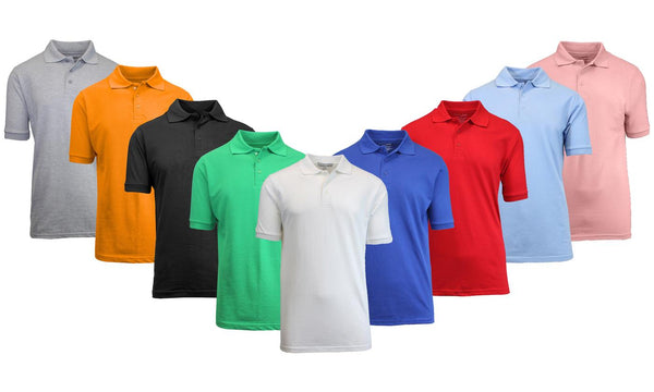 Men's Spring Color Short-Sleeve Polo Shirts (5-Pack)