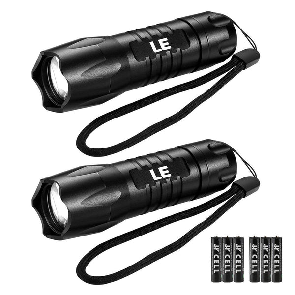 Pack of 2 LED tactical flashlights