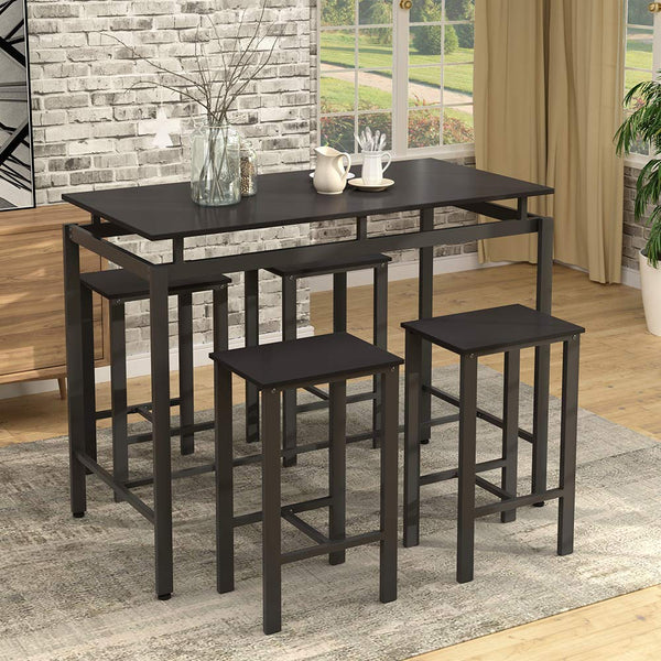 Mooseng 5 Pieces Dining Table Set, Bar Pub Table Set