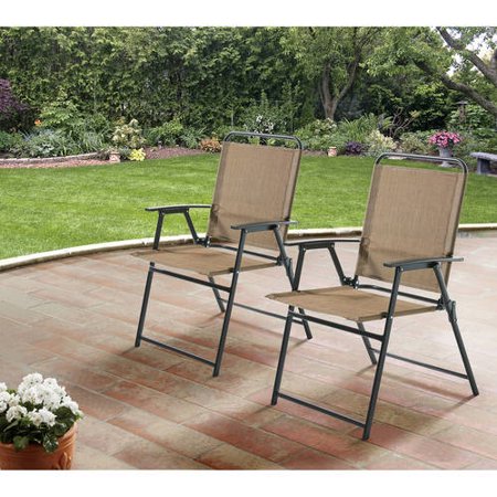 Set Of 2 Mainstays Pleasant Grove Sling Folding Chairs (4 Colors)