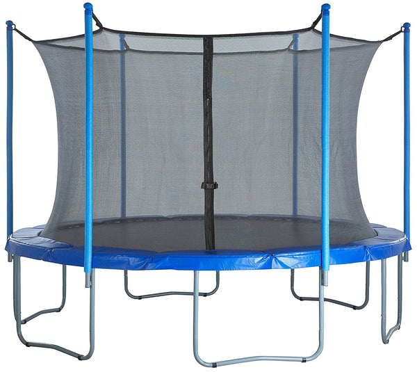 Trampoline enclosure safety net for 12 foot frame