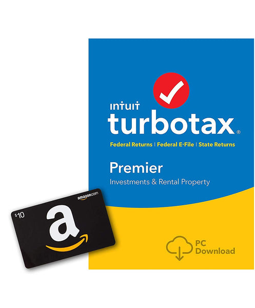 TurboTax Premier + State 2018 Tax Software with $10 Amazon Gift Card