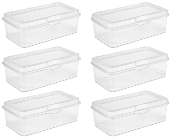 Pack Of 6 Sterilite Large Flip Top Containers