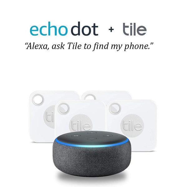 Amazon Echo Dot (3.ª generación) + paquete de 3 rastreadores Bluetooth Tile Mate