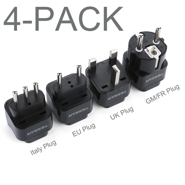 Grounded universal travel plug adapter