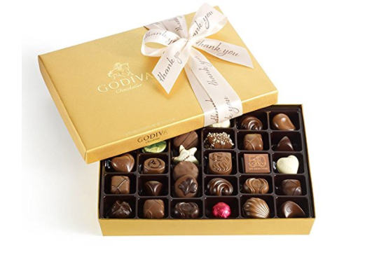 36 Caramelos Ballotin Oro Godiva Chocolatier