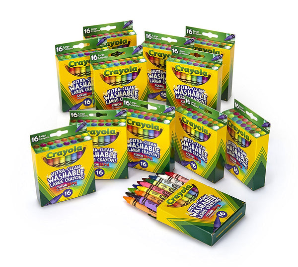 12 paquetes de 16 crayones grandes lavables Crayola Ultra-Clean