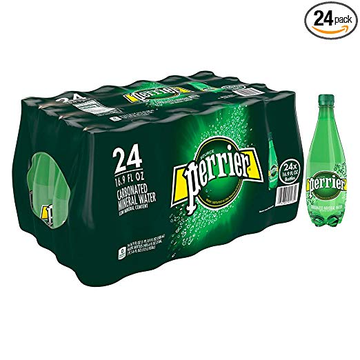 24 botellas de agua mineral carbonatada Perrier