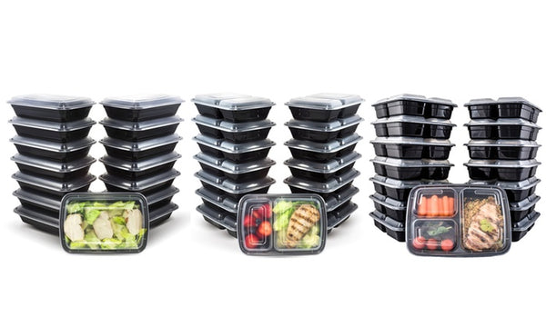 Meal Prep Bento Lunch Boxes with Lids (30-Piece Set)