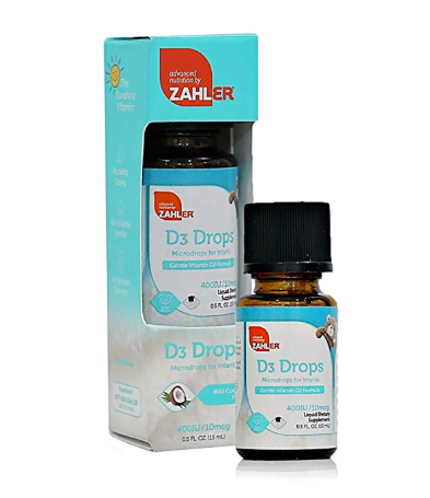 Zahler Vitamin D3 400 UI, Gotas de vitamina D para bebés