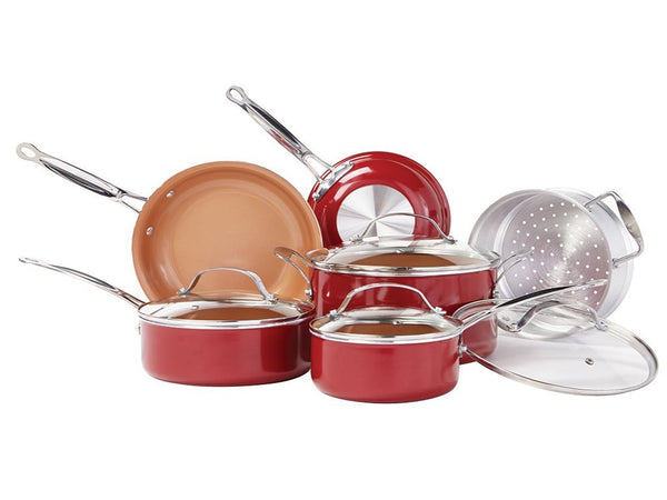 10 piece Bulbhead ceramic nonstick cookware set