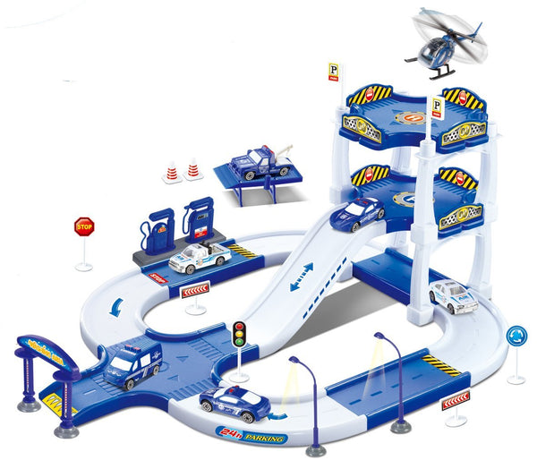 My First Racing Parking Garage Diecast Police City Station Playset