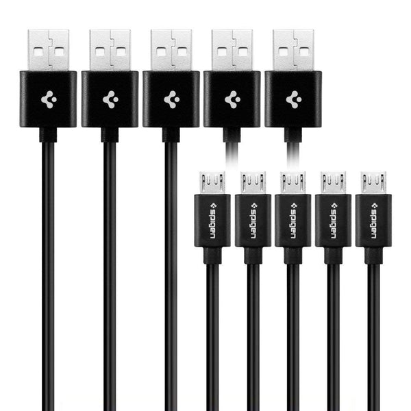 Cable micro USB Spigen C10MS: paquete de cinco, empaquetado individualmente, 3,3 pies