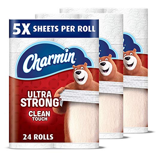 Charmin Ultra Strong Clean Touch Toilet Paper, 24 Family Mega Rolls