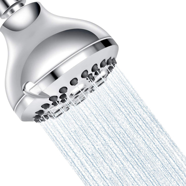 5-Setting High Pressure Fixed Chrome Shower Head With Massage Function